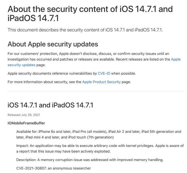 矿区苹果手机维修分享iOS 14.7.1 正式版更新内容及升级方法 